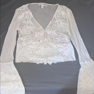 White Lace crop top